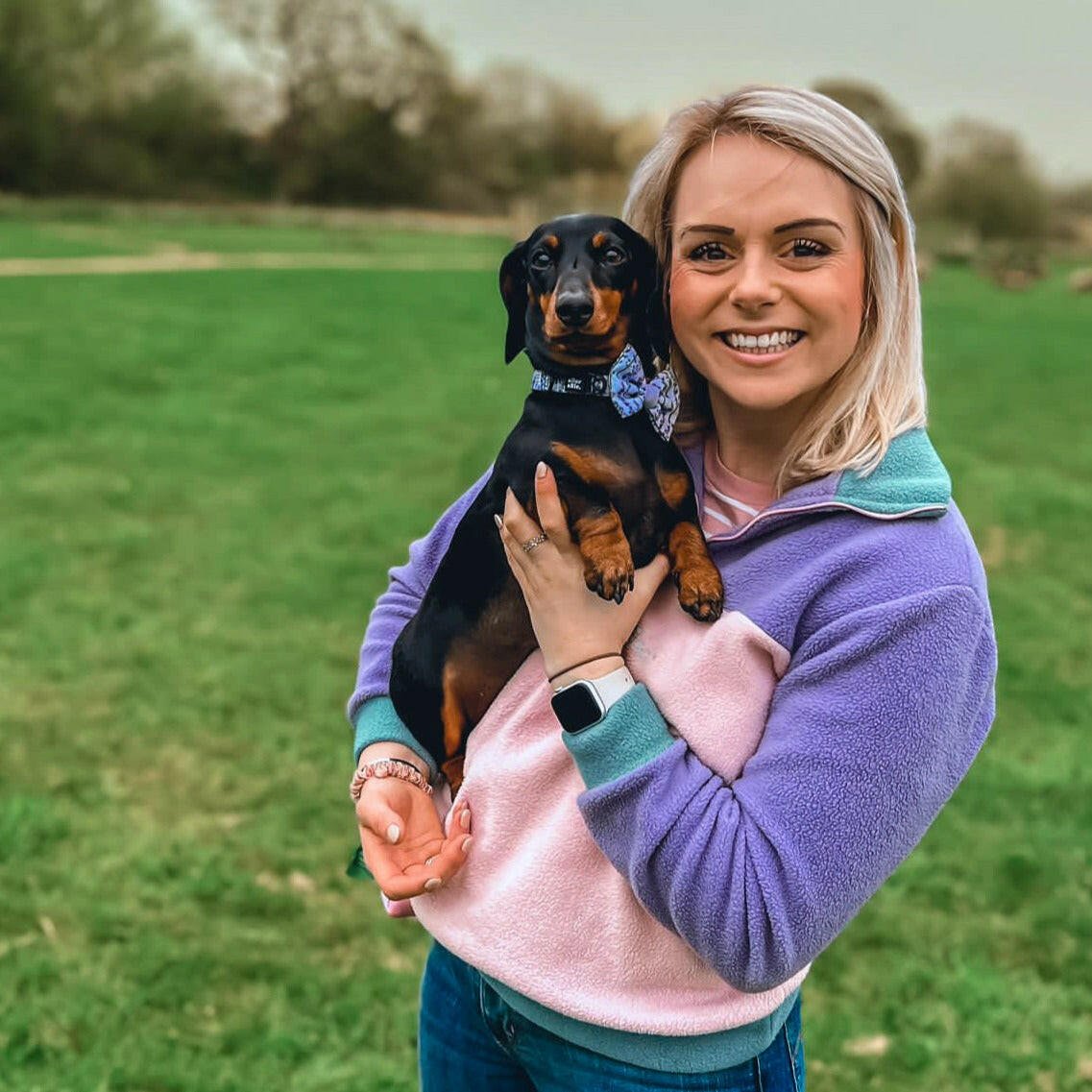 Hooman 1/4 Zip Pastel Harlequin Fleece Snuggle Jumpers - Hugo and Ted