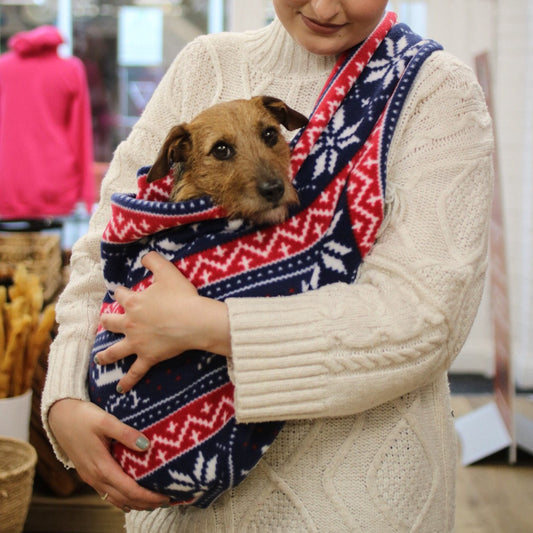 Limited Edition Christmas Fleece Dog Slings - Hugo and Ted