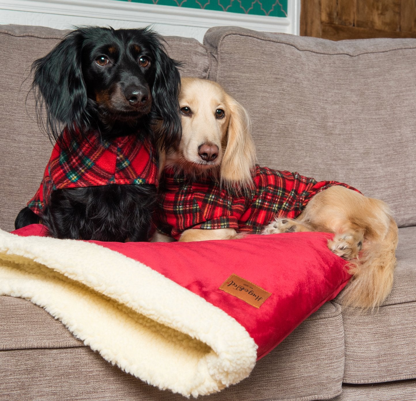 Luxury Velvet Christmas Snuggle Sacks - Hugo and Ted