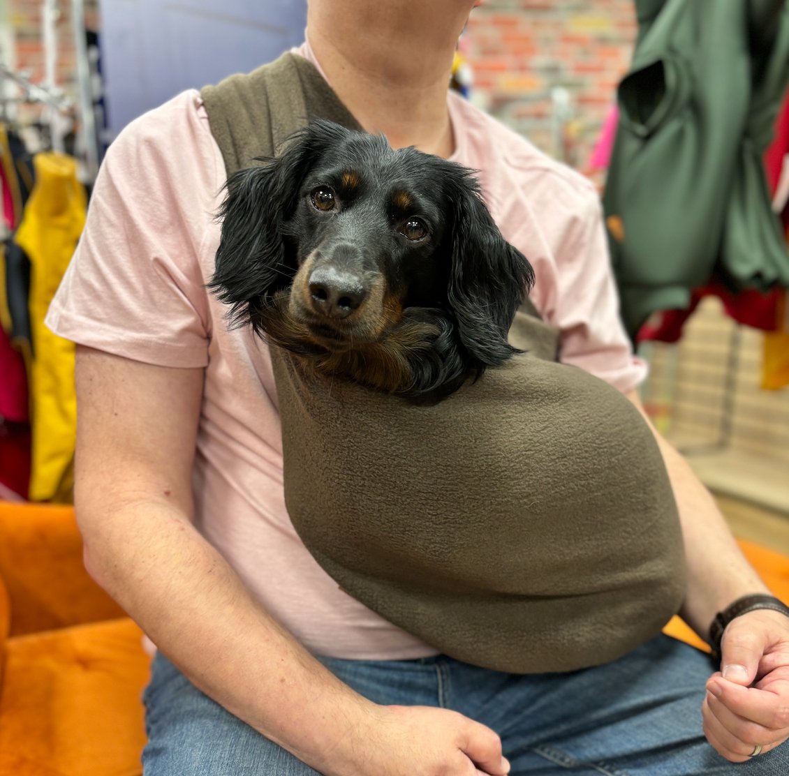 Plain Fleece Dog Slings The Best Way To Carry Your Pet Hugo and Ted